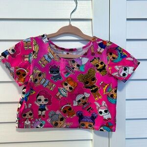 Stars and Stripes Crop Tee LOL print rare size 5T new excellent condition